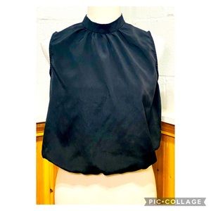 BCNU Black Mock Neck Open Back Sleeveless Top Small